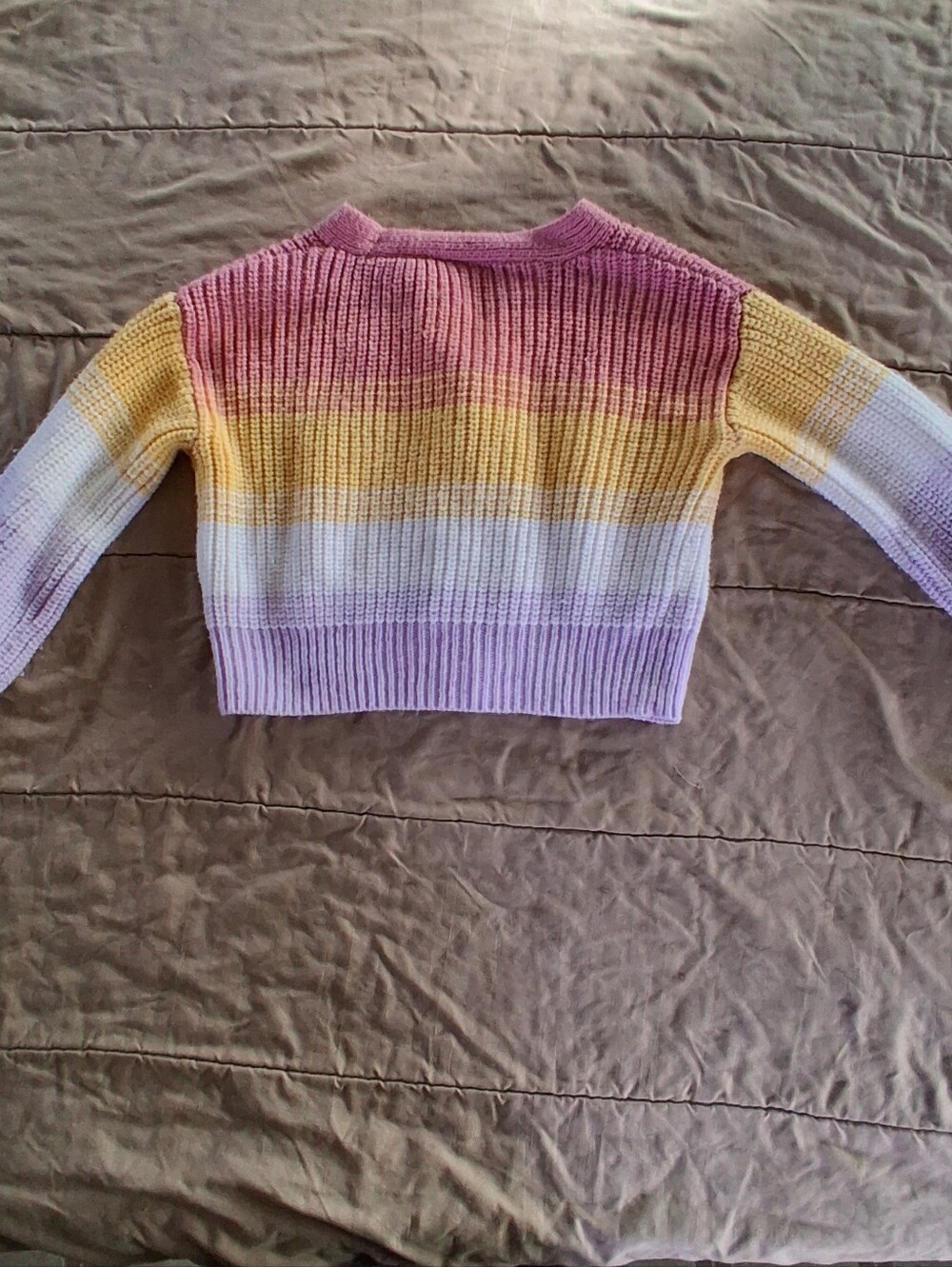 jumping beans Cropped Striped Button Cardigan - Pink, Yellow, Lavender - Picture 2 of 4